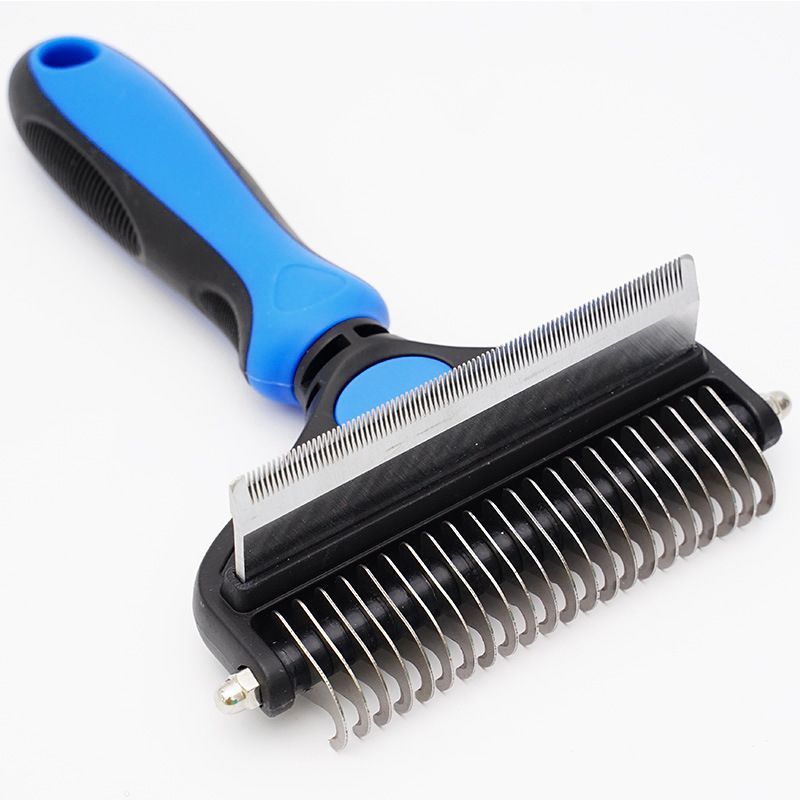 Pet Hair Remover Brush Double-Sided Pet Brush Pet Grooming Tool Dog Brush Cat - White - Size Small size -fine teeth 67