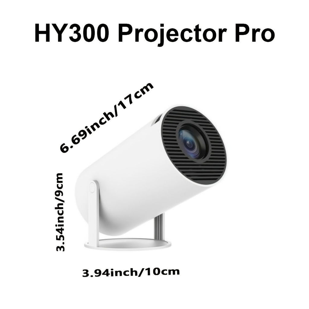 HY300 Pro HD Smart Projector Mini Projector Portable Projector 4K Projector - White - Size 01
