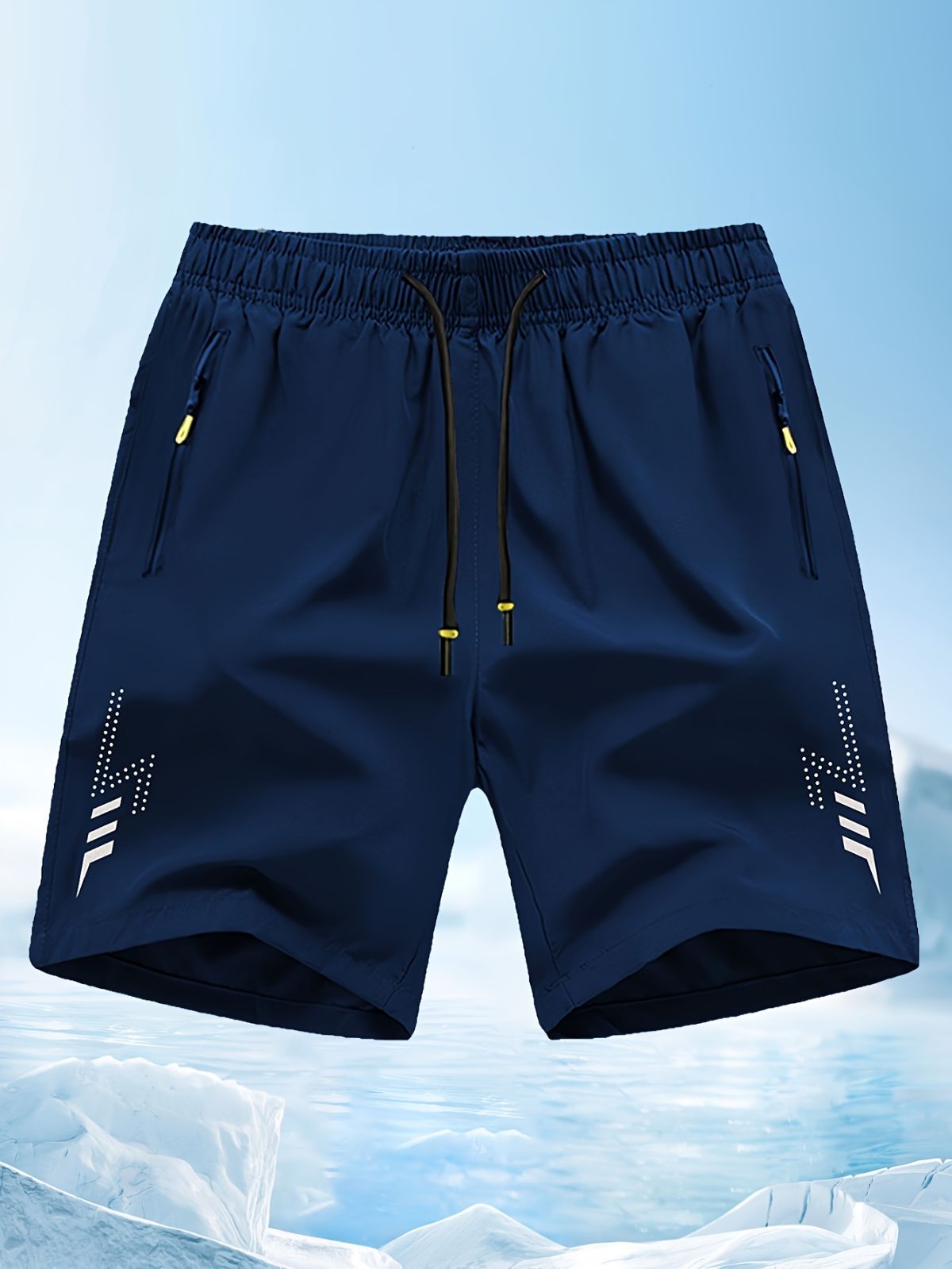 Men'S Athletic Shorts Gym Shorts Running Shorts Side Pocket Shorts Zippered - Black - Size L