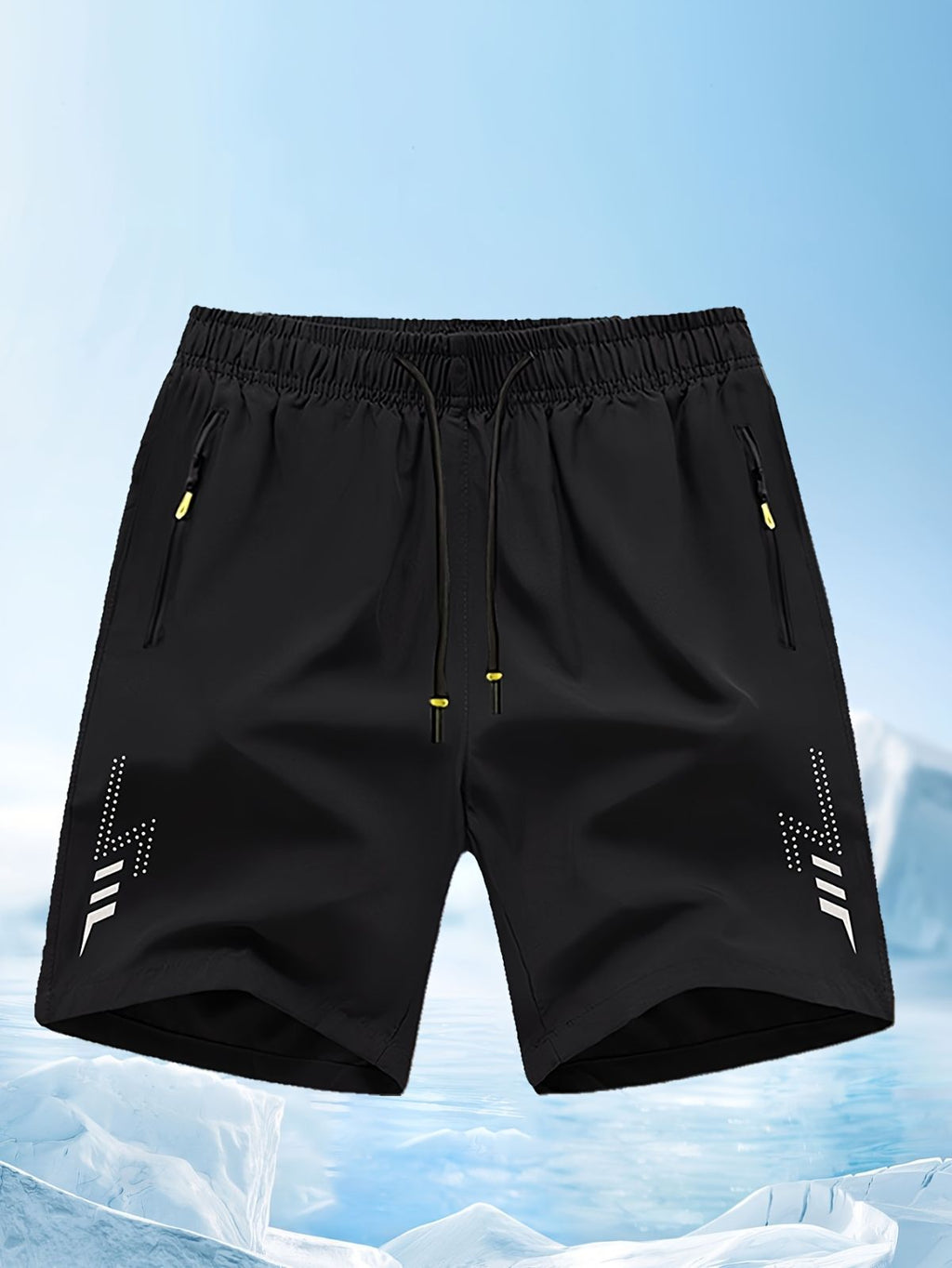 Men'S Athletic Shorts Gym Shorts Running Shorts Side Pocket Shorts Zippered - Turquoise - Size M