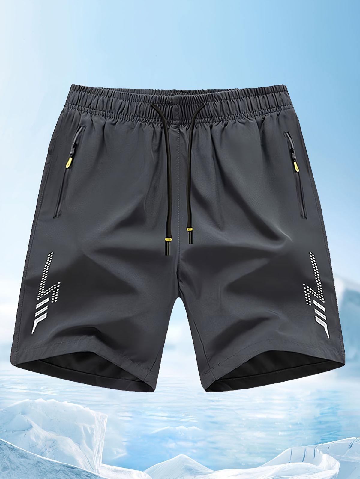 Men'S Athletic Shorts Gym Shorts Running Shorts Side Pocket Shorts Zippered - Turquoise - Size XL