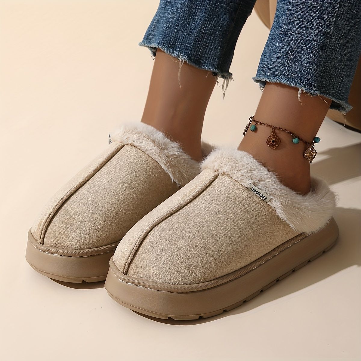 Women'S Furry Slippers Cosy House Shoes Australian Women’S Lounge Slippers Warm - Pink - Size 38