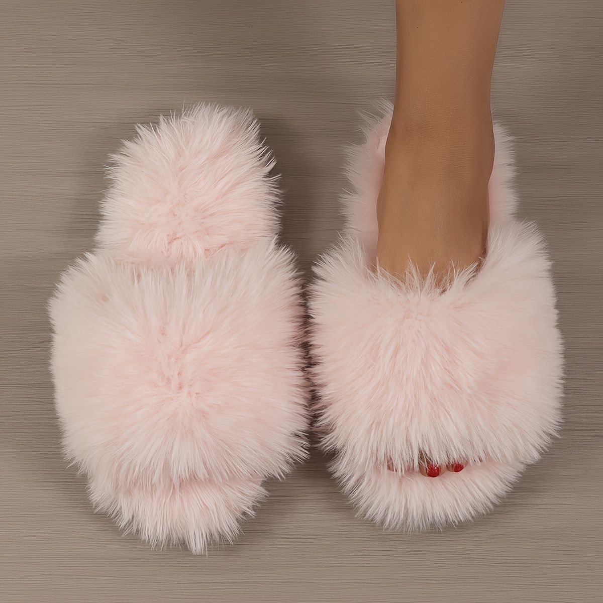 Women'S Furry Slippers High-Quality Slippers Comfortable Slippers Trendy - Green - Size 38