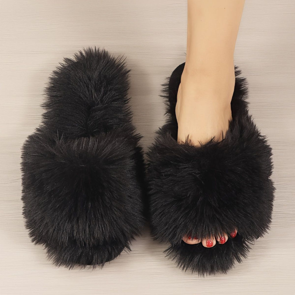 Women'S Furry Slippers High-Quality Slippers Comfortable Slippers Trendy - Green - Size 39