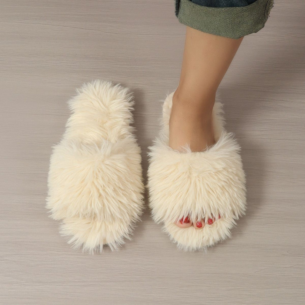 Women'S Furry Slippers High-Quality Slippers Comfortable Slippers Trendy - White - Size 41