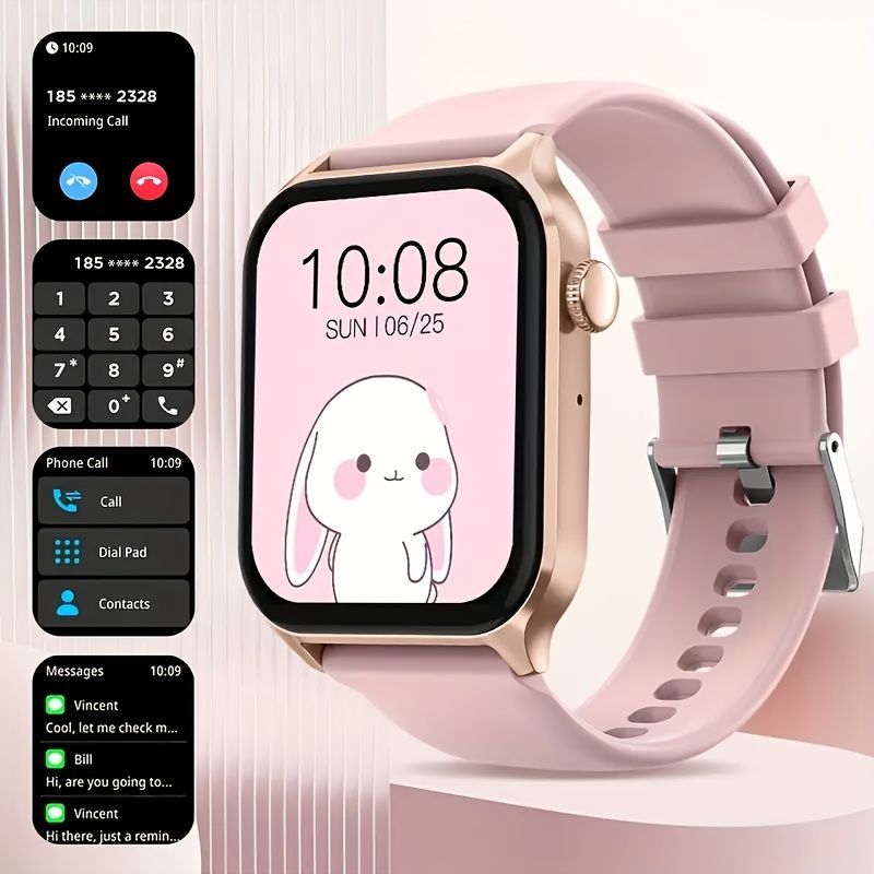 Smart Watch 1.83-Inch Screen Wireless Call Wireless Music Voice Control Sports - Black - Size 001