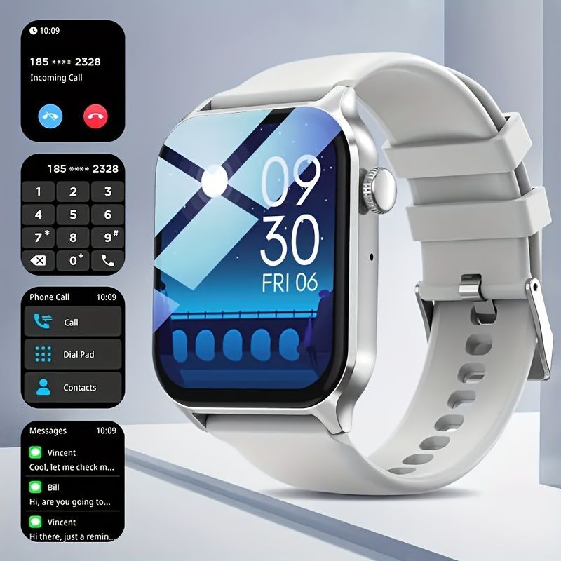 Smart Watch 1.83-Inch Screen Wireless Call Wireless Music Voice Control Sports - Black - Size 001