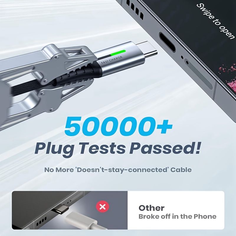 Pink Black 240W Type-C Cable Super Fast Charging 2M Data Cable Pink Charging Cable Durable
