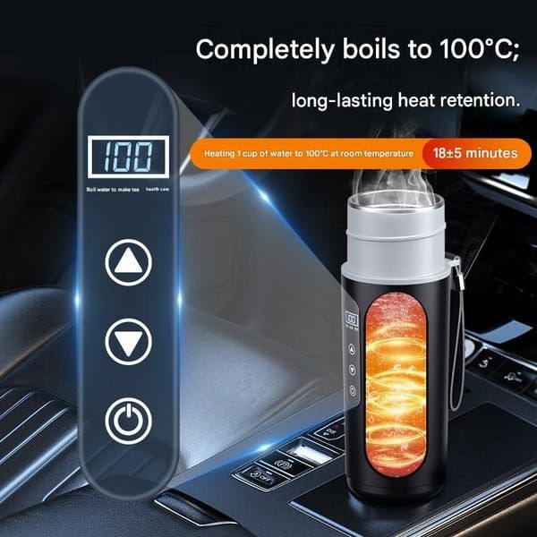 Car Electric Kettle 12V 24V 500ml 316 Stainless Steel Travel Water Boiler
