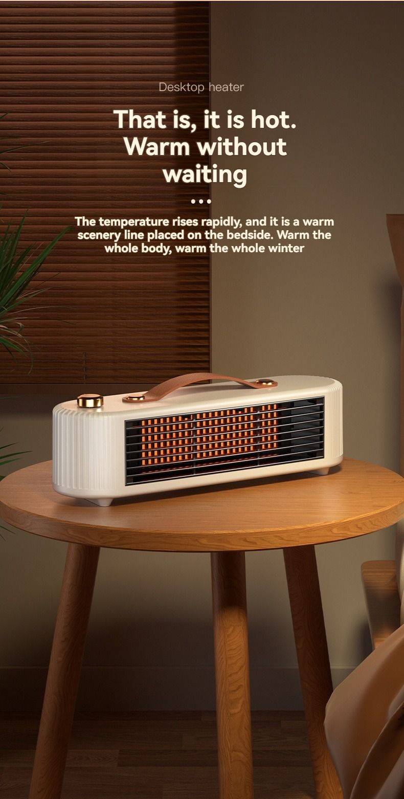 Desktop Ceramic Fan Heater Portable Mini Electric Heater Quiet Energy Saving
