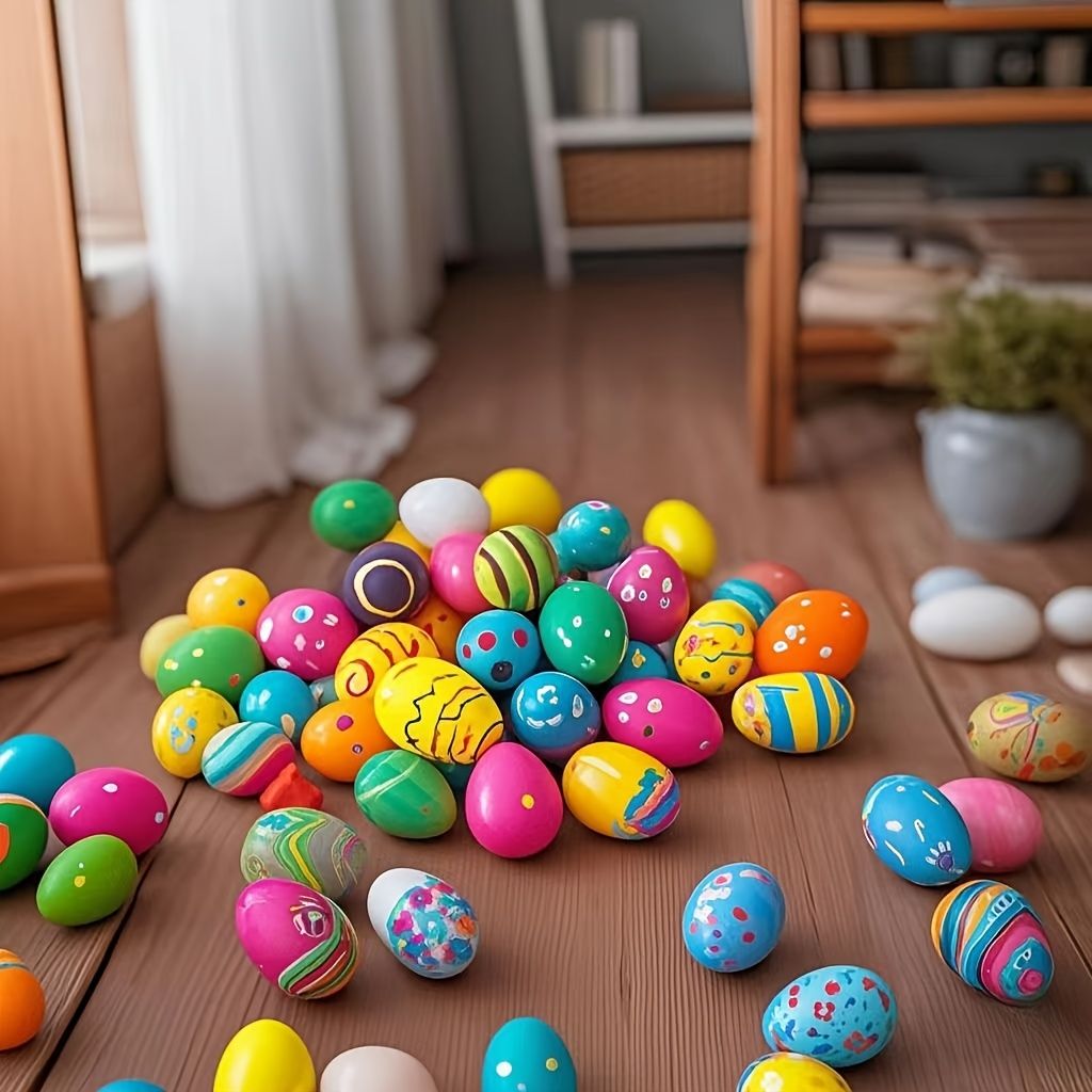 36PCS colorful plastic Easter eggs can be filled with Easter eggs, lucky surprise eggs, Easter decorations, Easter basket fillers, suitable for all kinds of activities and themed parties.