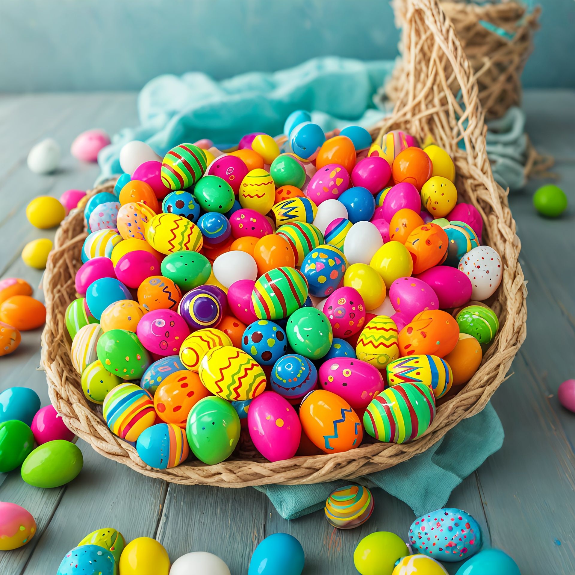 36PCS colorful plastic Easter eggs can be filled with Easter eggs, lucky surprise eggs, Easter decorations, Easter basket fillers, suitable for all kinds of activities and themed parties.