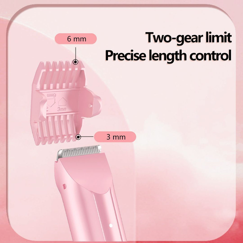 2-in-1 Waterproof Body Trimmer & Shaver – 3mm/6mm Guide, Floating Head, Painless Hair Removal for Women - Pink - Size 20cm