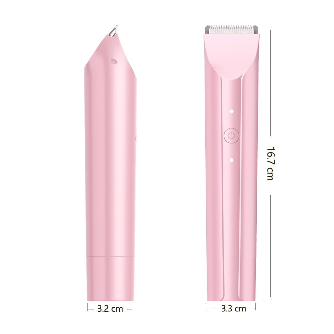 2-in-1 Waterproof Body Trimmer & Shaver – 3mm/6mm Guide, Floating Head, Painless Hair Removal for Women - White - Size 20cm