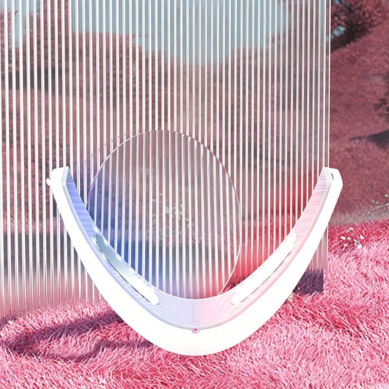 Smart V-Face Beauty Device with Red/Blue Light & Microcurrent - 8 Modes, Adjustable Intensity, Constant Heat Massager for Skin Tightening & Contouring, Wireless Remote Included - White - Size 200mm