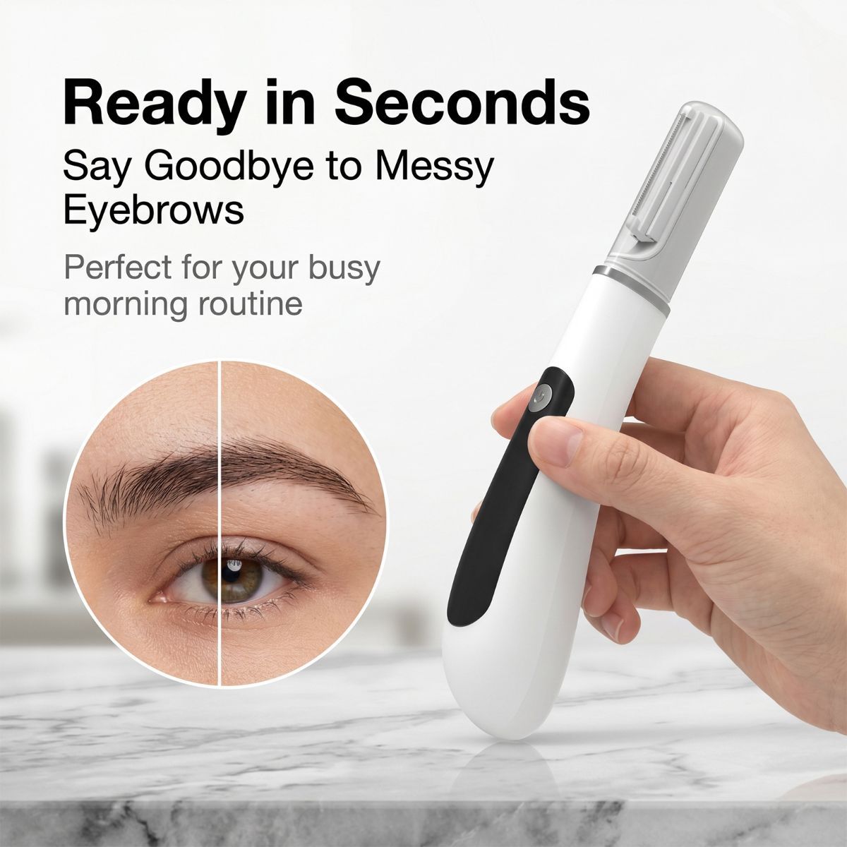 Sonic Dermaplane Razor for Women Face,Eyebrow Trimmer Facial Exfoliation & Peach Fuzz Hair Removal Dermaplaning Tool with LED Light,3 Speeds,2 Types Blades,Lightweight for Home Travel Use - White - Size 230mm
