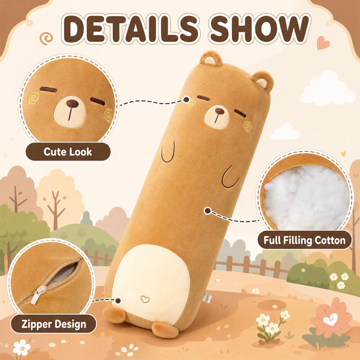 Long-Shaped Pillow Plush Pillow Hugging Pillow Soft Pillow Sleeping Pillow Gift - Green - Size 39in