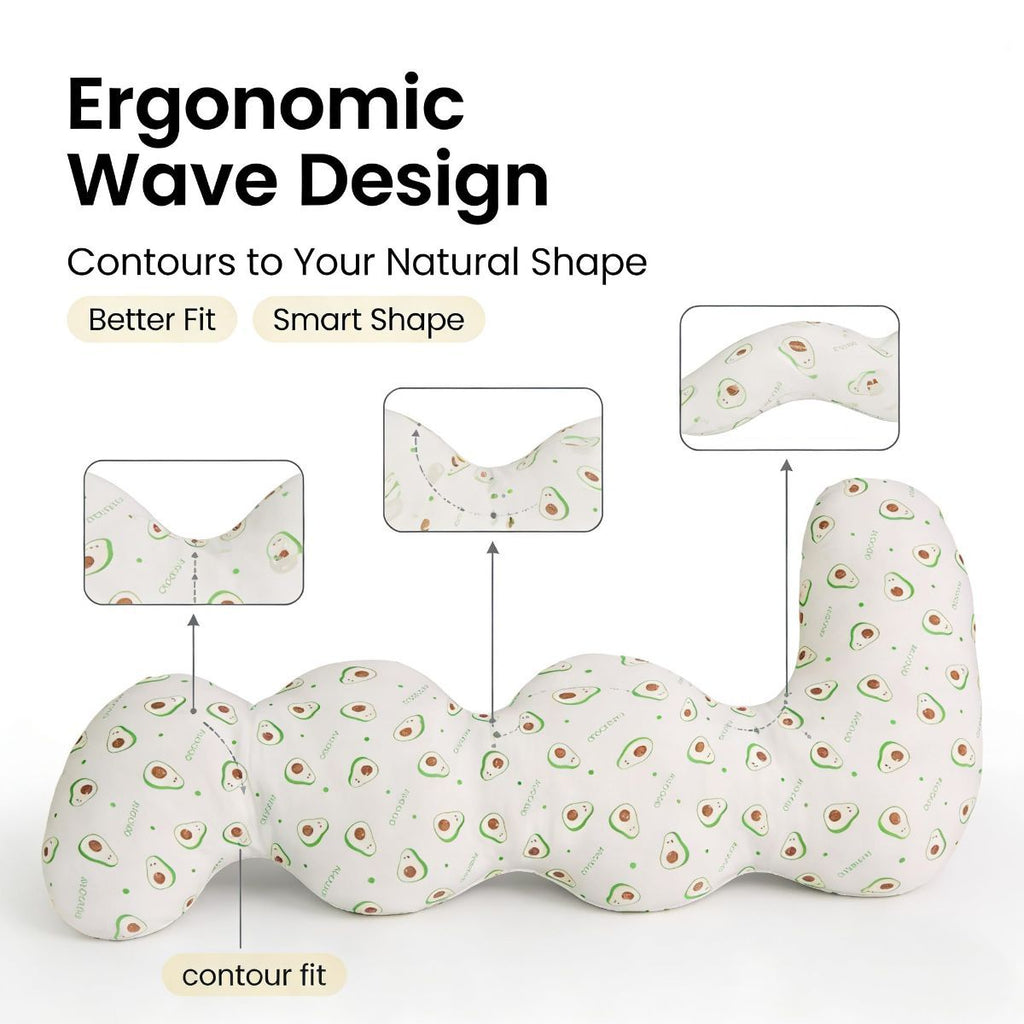 Long Rectangular Leg Pillow for Side Sleeping, Breathable Summer Cushion with Removable Washable Cover, Slim Lightweight Support Pillow for Bed Sofa Couch Travel Use - Pink - Size 130cm
