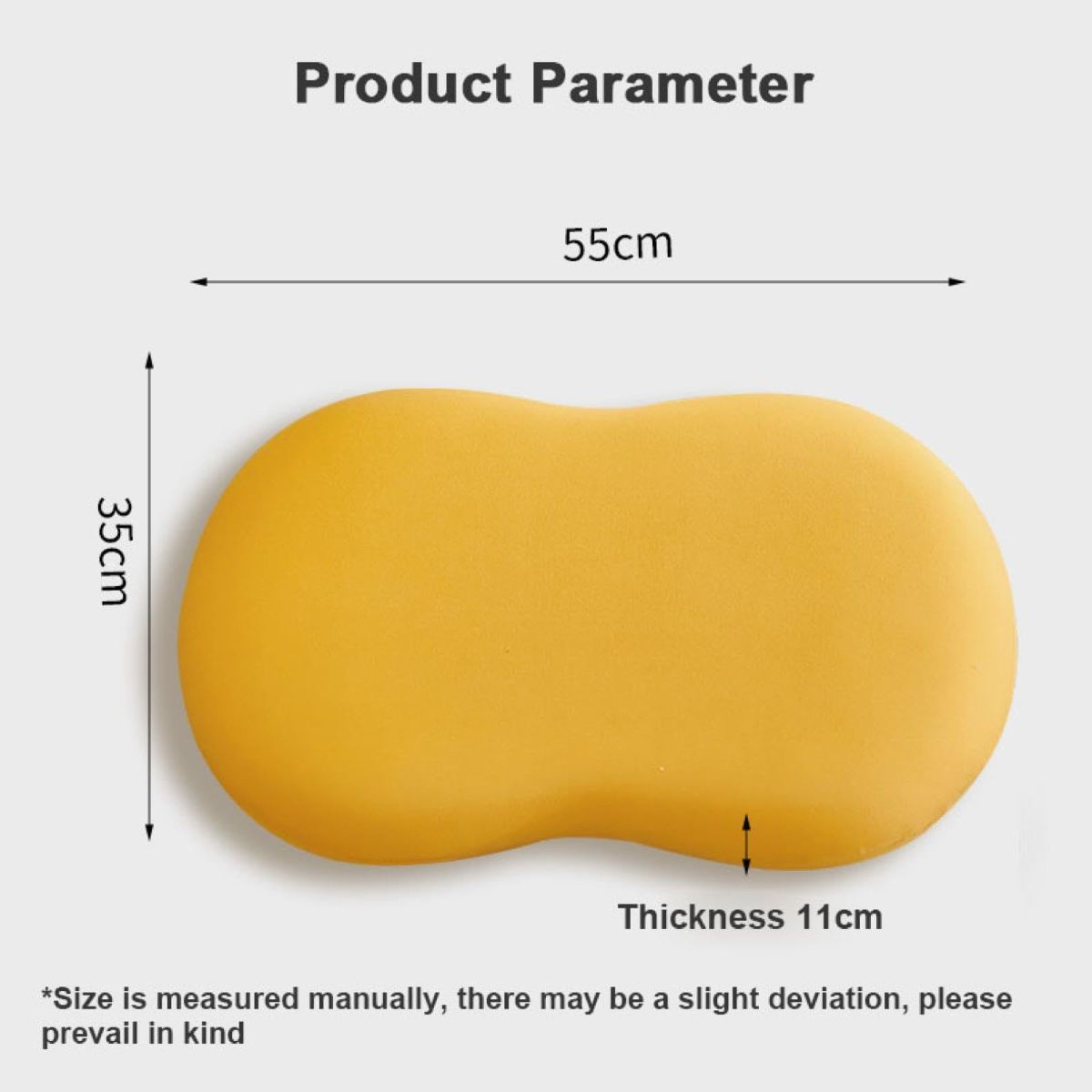 Soft and Comfortable Cat Belly Pillow Home Memory Foam Pillow Cervical Deep Sleep Memory Pillow High Pillow - Yellow - Size 55 * 35 * 11cm