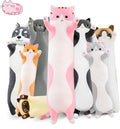 Long Cat Plush Pillow Cat Plush Toy PP Fabric Pillow Soft Cat Pillow Cat-Themed - Pink - Size 27.5in
