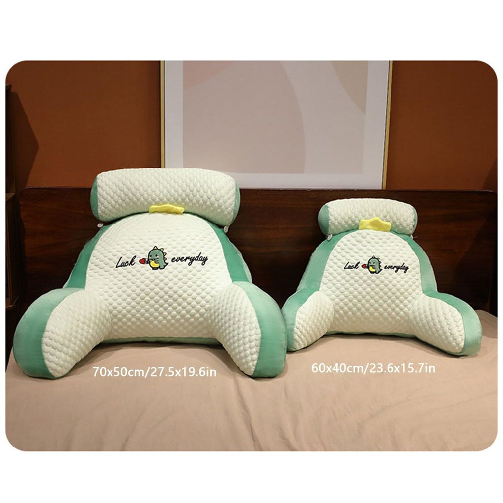 Reading Pillow for Kid Or Adult Large Back Pillow for Sitting Up in Bed Detachable Neck Roll with Arms Large Bed Rest Pillow Back Pillow for Sitting in Bed Watching TV Reading - Gray - Size 70*50CM