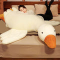 Giant White Goose Plush Pillow Soft Fabric Pillow Sleeping Companion Hugging - White - Size 75in