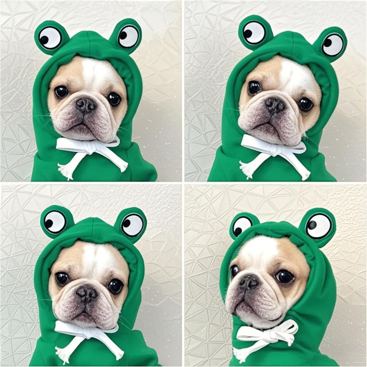 Dog Hoodie Frog-Themed Autumn Winter Pet Clothing Small Medium Dogs Soft - Green - Size S