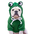 Dog Hoodie Frog-Themed Autumn Winter Pet Clothing Small Medium Dogs Soft - Green - Size XL