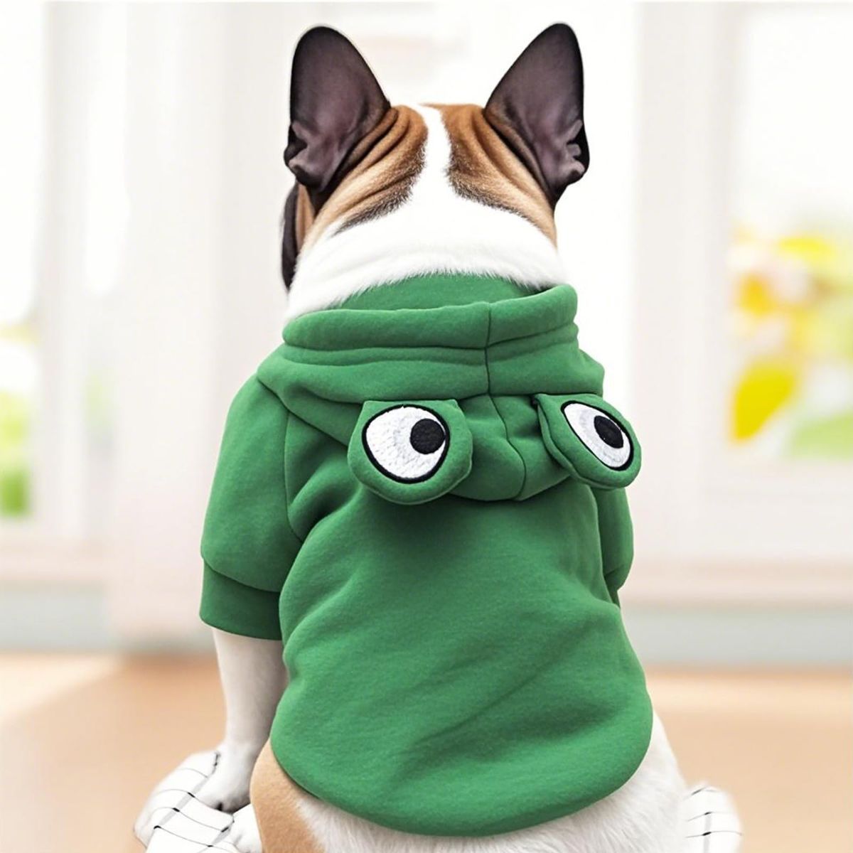 Dog Hoodie Frog-Themed Autumn Winter Pet Clothing Small Medium Dogs Soft - Purple - Size L