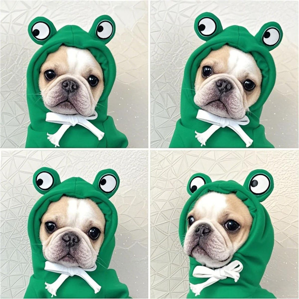 Dog Hoodie Frog-Themed Autumn Winter Pet Clothing Small Medium Dogs Soft - Purple - Size XL