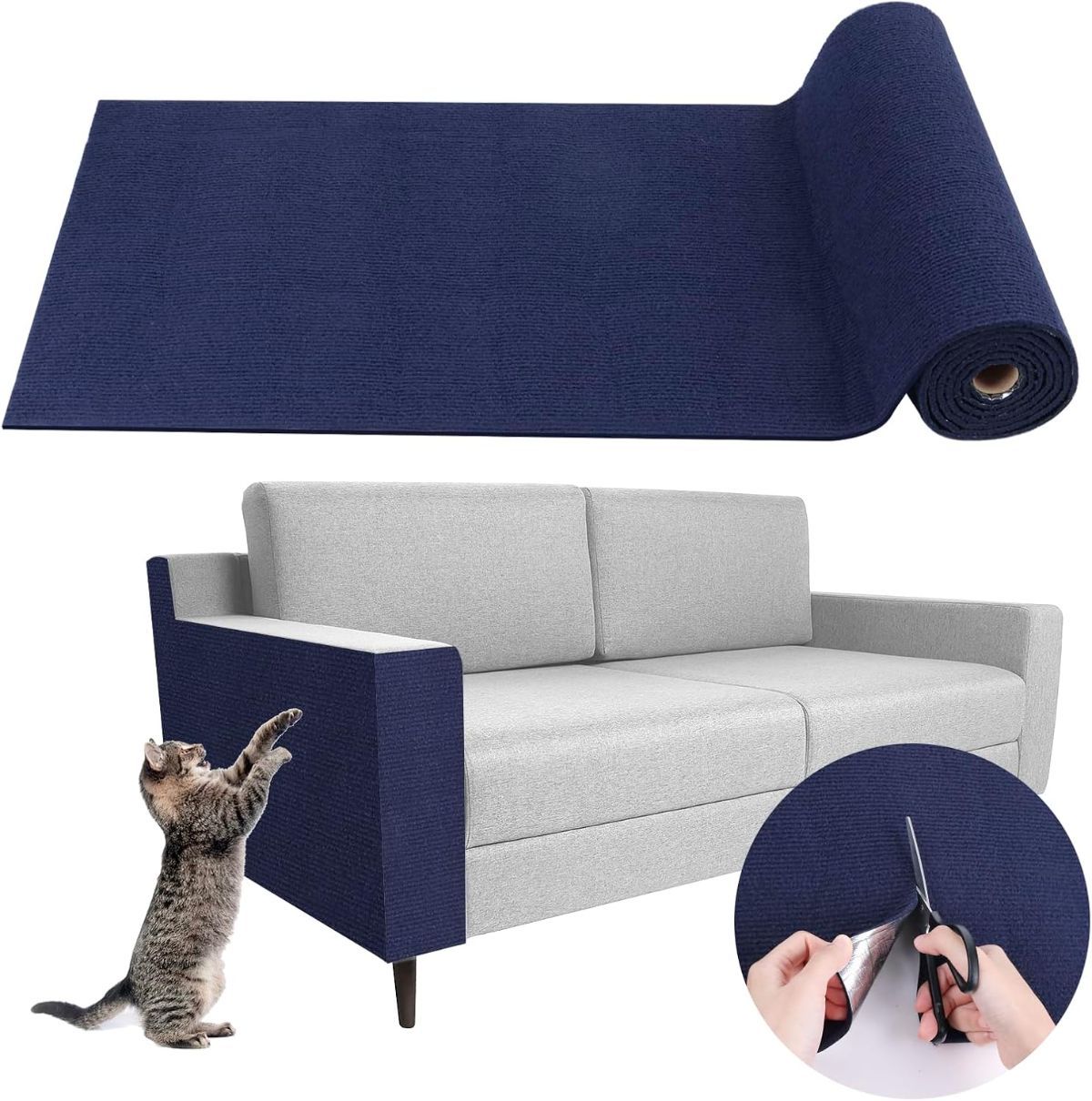 Cat Scratching Pad DIY Cat Accessory Cat Furniture Protection Cat Climbing - Beige - Size 15.8''x39.3''