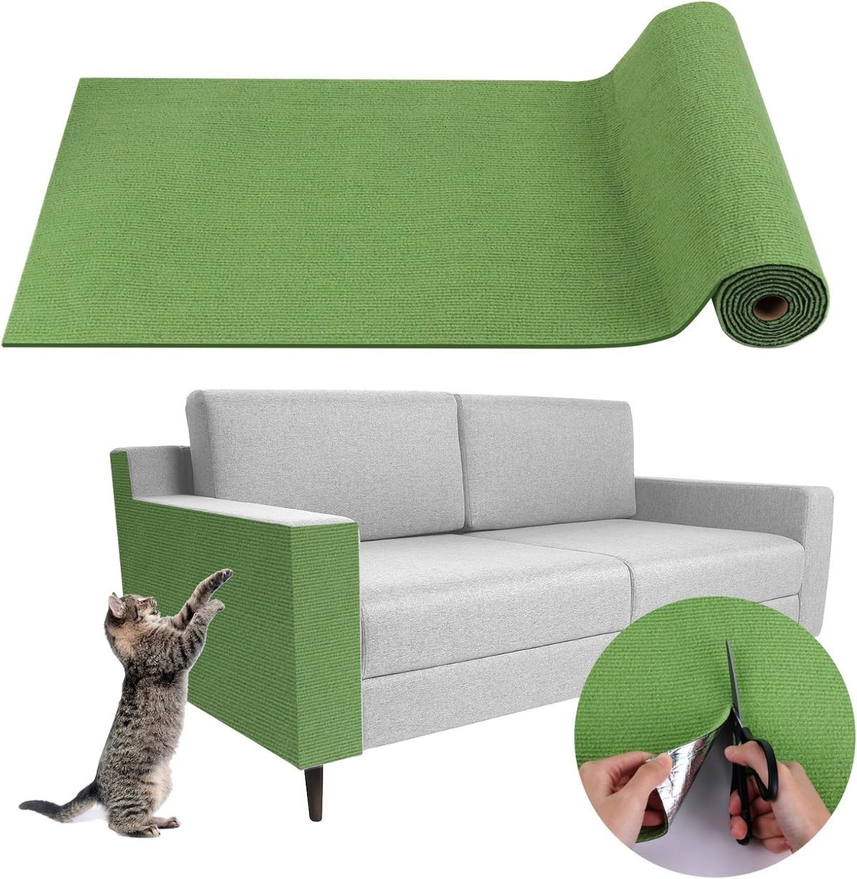 Cat Scratching Pad DIY Cat Accessory Cat Furniture Protection Cat Climbing - Blue - Size 15.8''×118''
