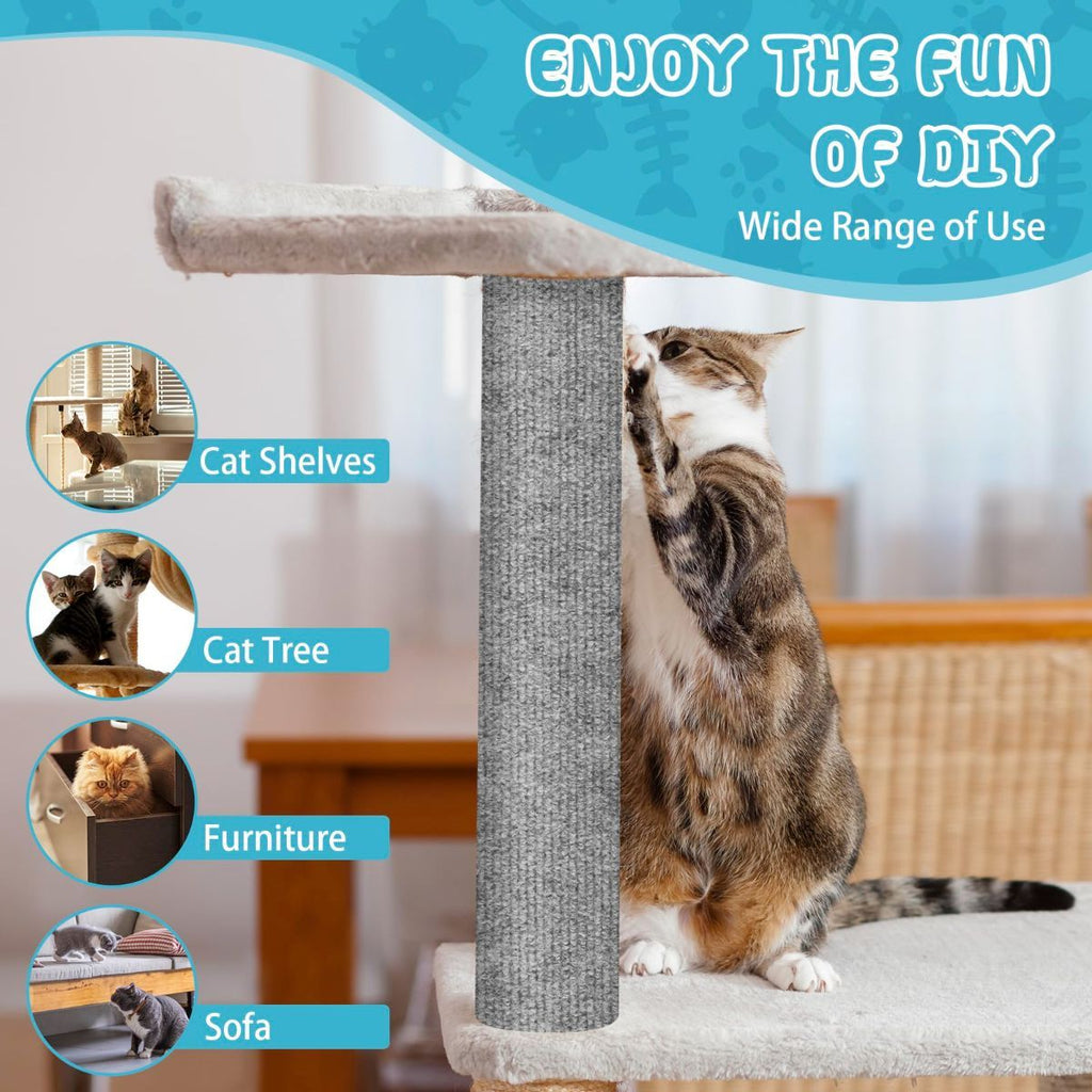 Cat Scratching Pad DIY Cat Accessory Cat Furniture Protection Cat Climbing - Gray - Size 15.8''×118''