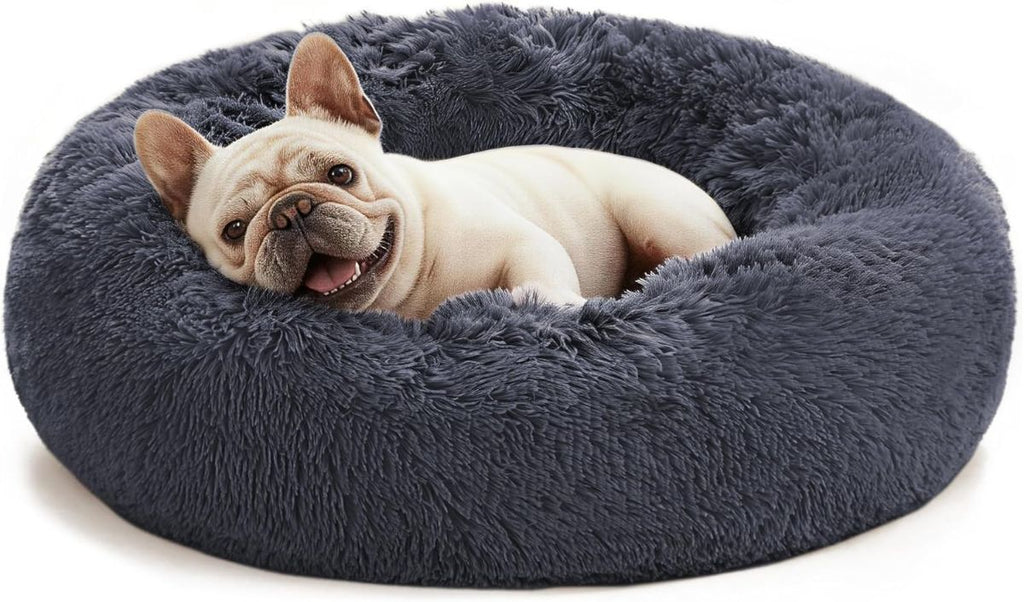 Pet Bed Anti-Anxiety Pet Bed Donut Pet Bed Small Dog Bed Medium Dog Bed Cat Bed - Navy / 20in