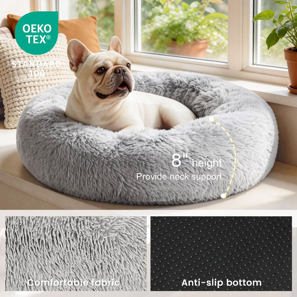 Pet Bed Anti-Anxiety Pet Bed Donut Pet Bed Small Dog Bed Medium Dog Bed Cat Bed - Navy / 20in