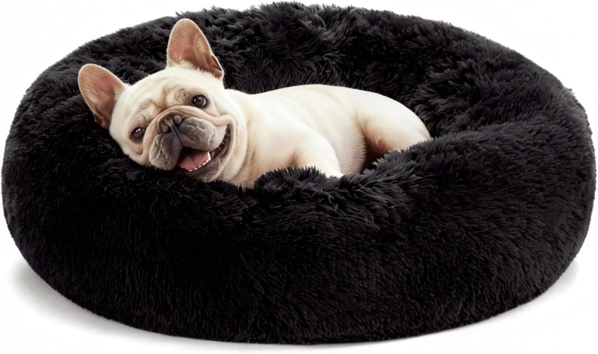 Pet Bed Anti-Anxiety Pet Bed Donut Pet Bed Small Dog Bed Medium Dog Bed Cat Bed - Navy / 24in