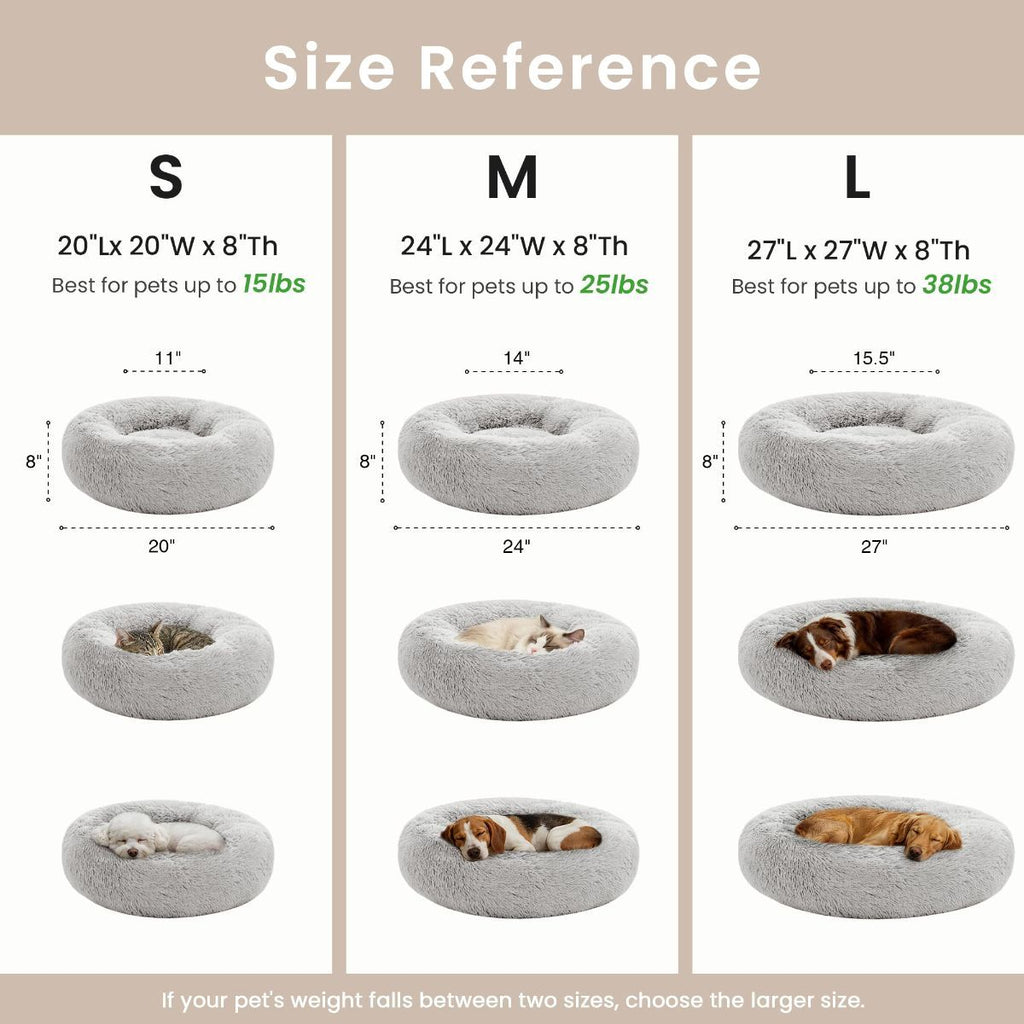 Pet Bed Anti-Anxiety Pet Bed Donut Pet Bed Small Dog Bed Medium Dog Bed Cat Bed - Navy - Size 27in