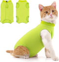 Cat Recovery Jumpsuit Abdominal Wound Protection Post-Surgery Cat Clothing - Yellow - Size L(Above 7 lbs)