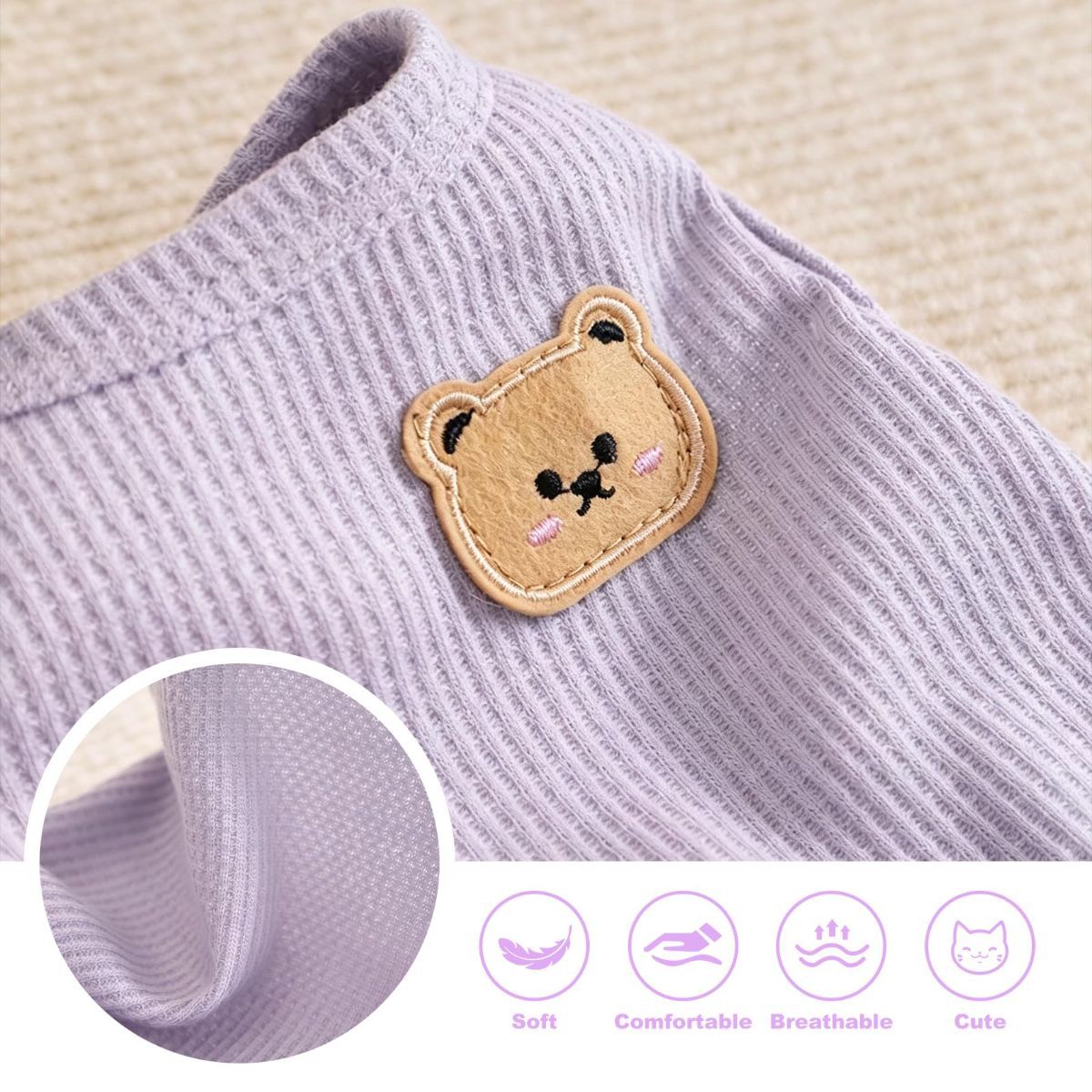 3PCS Waffle Knit Pet Shirt Sphynx Cat Clothing Small Dog T-Shirt Pet Fashion - Green&Pink&Yellow / XXL(16.1-20lb)