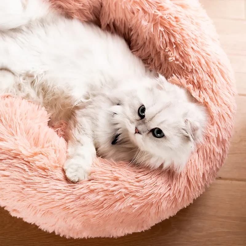 Cat Bed Fluffy Cat Bed Round Cat Bed Cat Furniture Cat Comfort Cat Sleeping Bed - Green / 24in