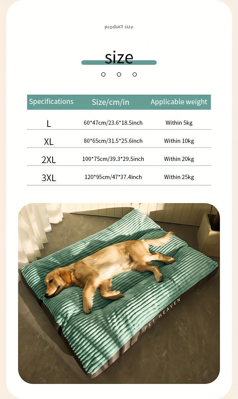 Warm Dog Bed Washable Pet Bed Non-Slip Dog Bed High Backrest Dog Bed Thick Dog - Green - Size 23.6*18.5in