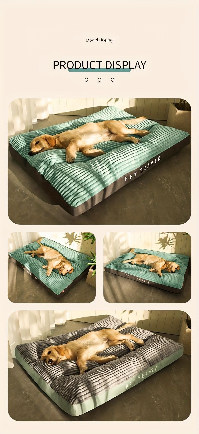 Warm Dog Bed Washable Pet Bed Non-Slip Dog Bed High Backrest Dog Bed Thick Dog - Gray - Size 23.6*18.5in