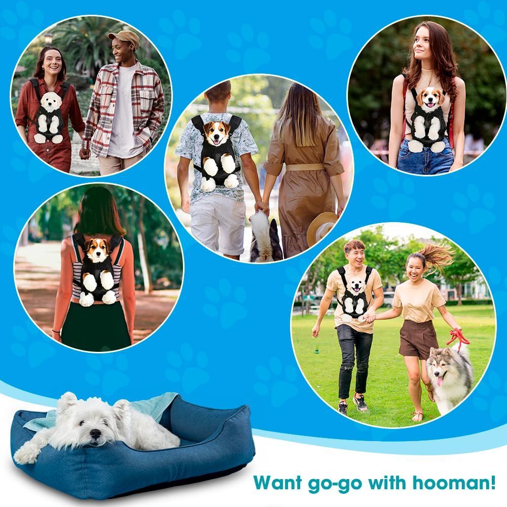 Dog Carrier Backpack Small Dog Carrier Pet Carrier Hands-Free Dog Carrier - Black / L