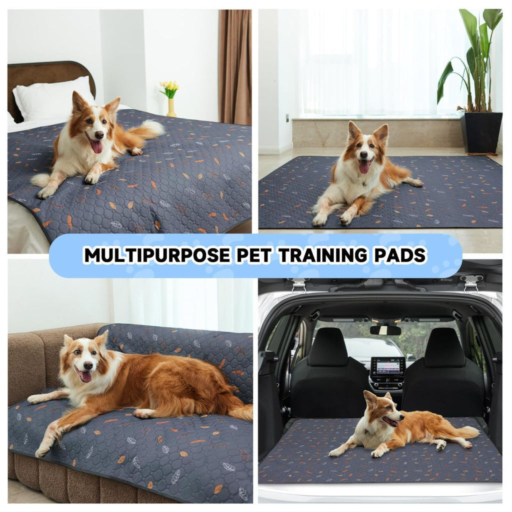 2-Pack Reusable Dog Urine Pads Dog Pee Pads Absorbent Dog Pads Dog Training Pads - Dark Gray / 48in*60in