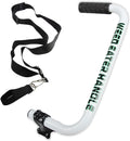 Ergonomic Weed Eater Handle Extension with Adjustable Angle and Shoulder Strap, Durable Aluminum Alloy Grip for Lawn Trimmer (White)