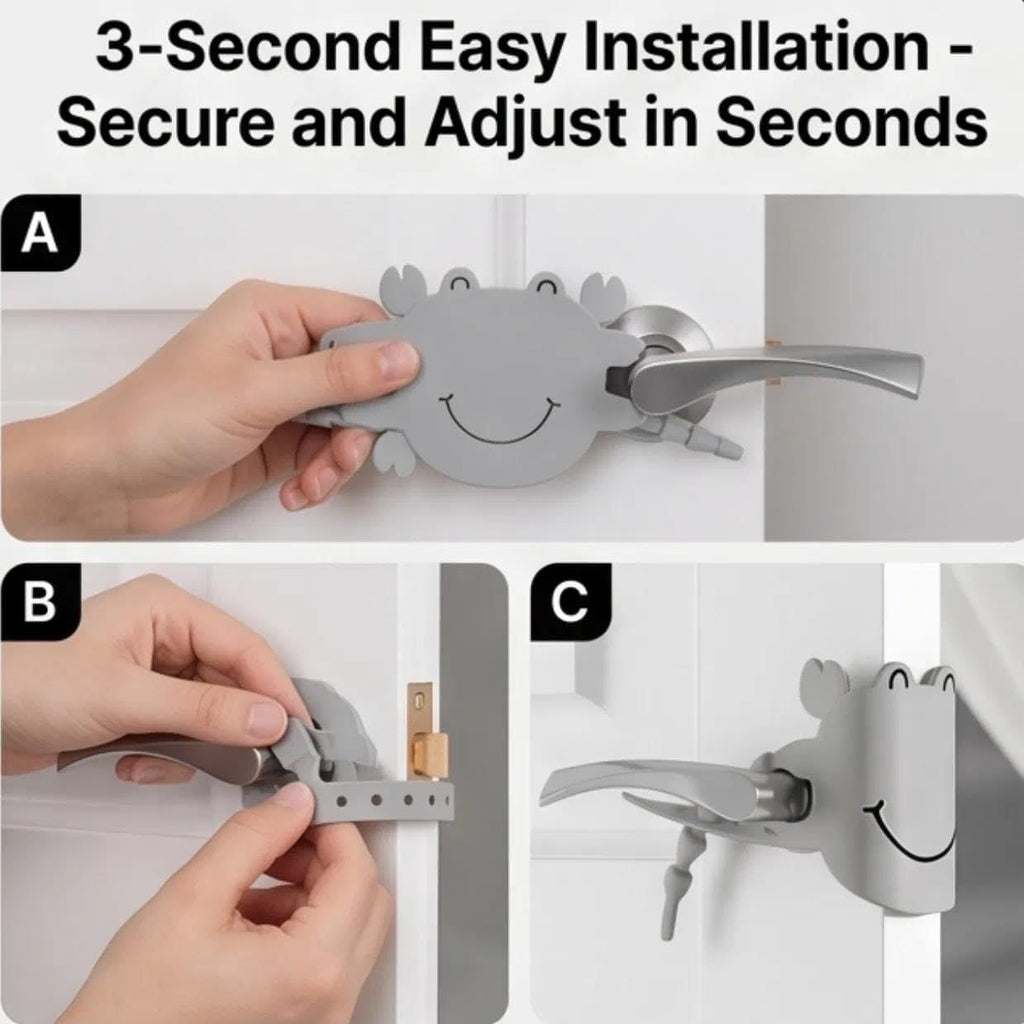 5-Pack Cute Crab-Shaped Silicone Door Lock Silencer, Adjustable Anti-Slam & Finger Guard for Bedroom & Nursery (Yellow)