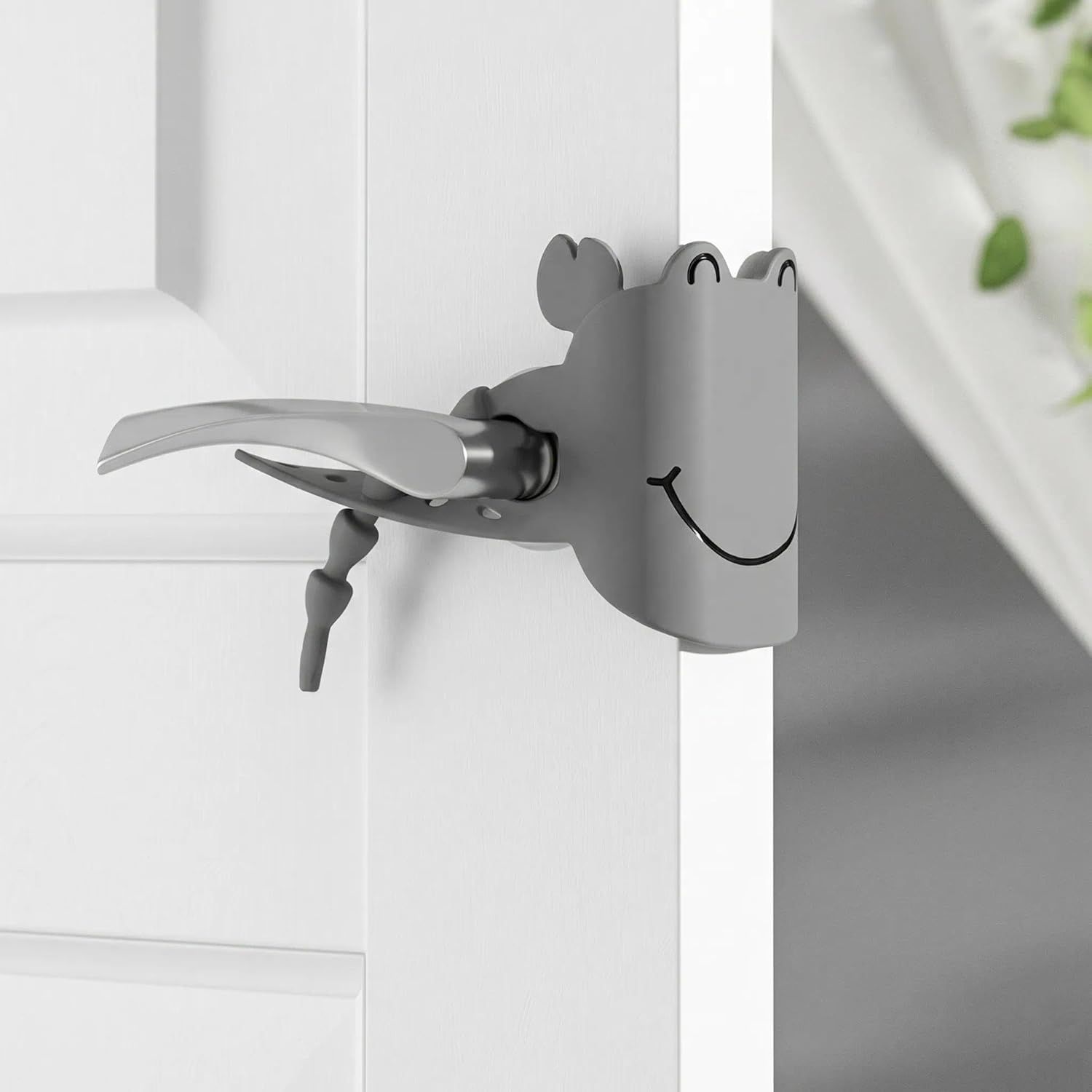 5-Pack Cute Crab-Shaped Silicone Door Lock Silencer, Adjustable Anti-Slam & Finger Guard for Bedroom & Nursery (Grey)