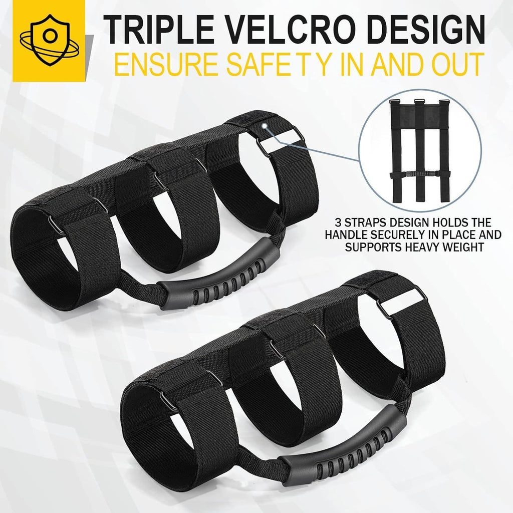 2x Roll Bar Grab Handles Heavy Duty for Jeep Wrangler Off Road Black