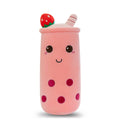 Bubble Tea Plush Pillow Soft Plush Toy Skin-Friendly Pillow Multiple Sizes Cute - Pink - Size 24in