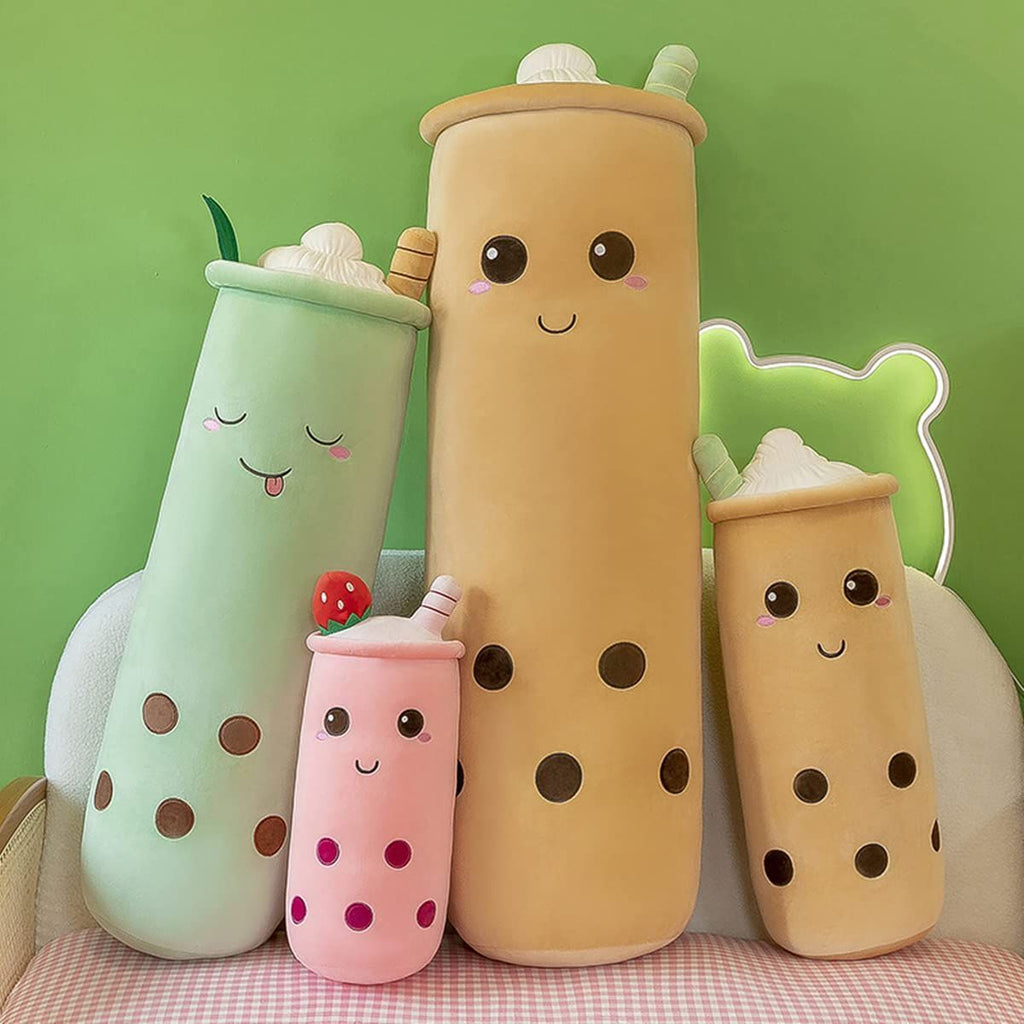 Bubble Tea Plush Pillow Soft Plush Toy Skin-Friendly Pillow Multiple Sizes Cute - Yellow - Size 36in